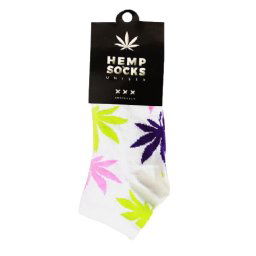 Sosete bumbac Hemp Socks albe Unisex 22cm