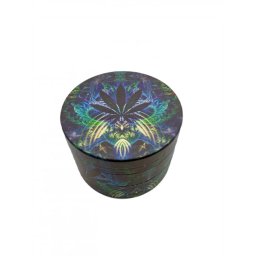 Urban Crew Grinder Psy Weed Leaves Blue aluminiu negru 4 Parti Ø50mm