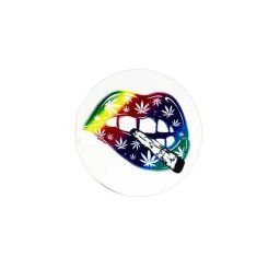 Grinder Pop Weed Leaves Lips Rainbow aluminiu alb 4 Parti Ø50mm