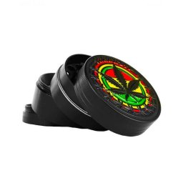 Grinder Temple Rasta metalic negru 4 Parti Ø40mm