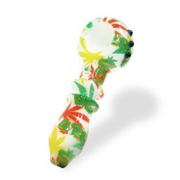 Urban Crew Pipa sticla Rasta 420 Weed Leaves 12,5cm