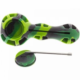 Pipa silicon/sticla Eyce Spoon Bangin cu Poker negru-verde 11cm - Garantie pe viata (USA)