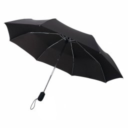 Umbrela automata 21 inch, 3 sectiuni, Swiss Peak, TR, poliester 190T, fibra de sticla, negru