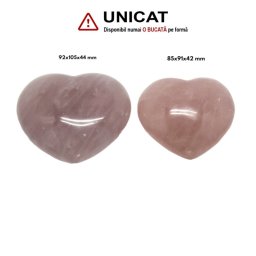 Inima Cuart Roz Minerala Naturala - 85-92 x 91-105 x 42-44 mm - Unicat
