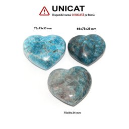 Inima Apatit Albastru Druzy Minerala Naturala - 66-75 x 75-81 x 34-35 mm - Unicat