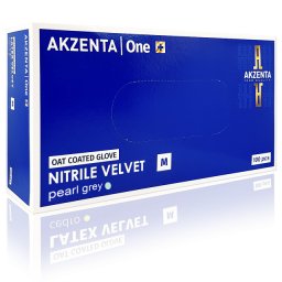 Manusi Examinare din Nitril Catifelat Velvet Oat Coated Pearl Grey Akzenta 100 Buc