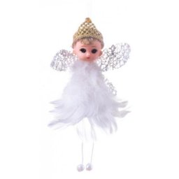 Decoratiune Craciun, zana cu puf, alb, 10x7x11 cm GartenVIP DiyLine