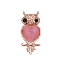Martisor Brosa Mica Bufnita Inima Roz