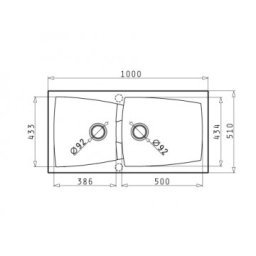Chiuveta Granit Caldera - Metal Aluminium 1000mm*510mm
