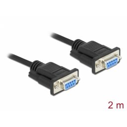 Cablu Serial RS-232 D-Sub 9 pini la D-SUB 9 pini null modem CTS/RTS auto control M-M 2m, Delock 87785