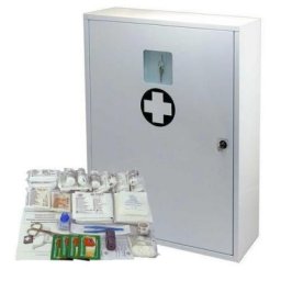 Trusa metalica de prim ajutor, de perete, cu cheie, 60 x 45 x 16, continut BIROU