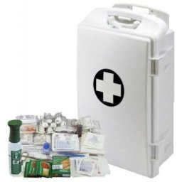 Trusa de prim ajutor mobila din plastic, de perete, cu cheie, 43 x 28 x 14, continut DEPOZIT