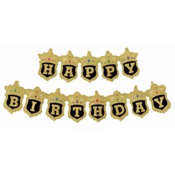 Set ghirlanda baloane Happy Birthday negru