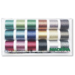 Set ata de brodat Metalic Sparkling 18 culori Madeira 8020