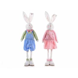 Set 2 figurine Iepurasi din textil 33x19x140 cm