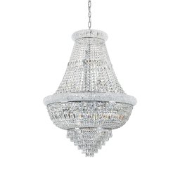 Candelabru cristal Dubai Pl24 Crom, 24x40W E14, D:800 mm H min 120 / max 225 cm