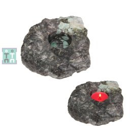 Suport Lumanare din Smarald in Matrice Neregulat - 12x12x4 cm - Unicat