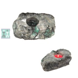 Suport Lumanare din Smarald in Matrice Neregulat - 13x9x4 cm - Unicat
