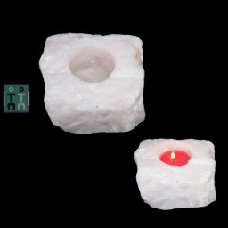 Suport Lumanare din Cuart Roz Drusy Neregulat - 10x9x5 cm - Unicat