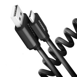 Twister, USB / USB-C, QC3.0, 3A, 60cm, negru