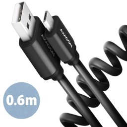 BUMM-AM10TB Twister,Micro USB la USB-A, QC3.0, 2.4A, 60cm, negru