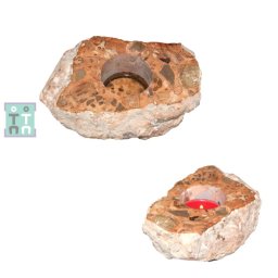 Suport Lumanare din Jasp Piele de Leopard Neregulat - 13x9x4 cm - Unicat