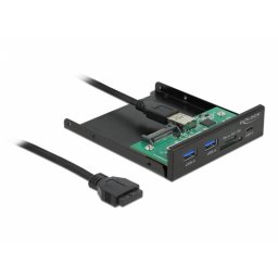 Front panel 3.5" USB 3.2 Gen 1 la 1 x USB Type-C + 2 x USB-A + slot SD/Micro SD, Delock 64058