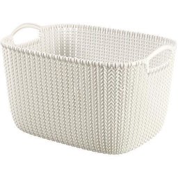 Cos rufe, 2 manere, plastic, alb, 8 L, 30x17x22 cm, Curver