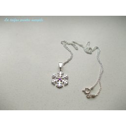 Pandantiv din argint fulg de nea cu Rhinestone Swarovski Auroră Boreală
