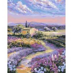 Set pictura pe numere, cu sasiu, Tonuri pastel, 40x50 cm