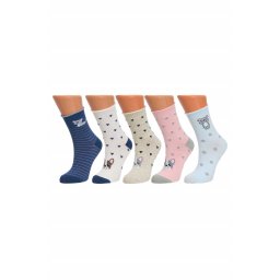 Sosete dama cu imprimeu, Baby, set 5 perechi (Marime sosete: 38/41)