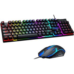 Kit Gaming NYTRO TF-Wolf-200, Tastatura si Mouse cu fir, USB, Iluminare RGB