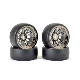 Set roti drift Fastrax D1 pentru automodele 1/10, jante cromate, set 4 buc