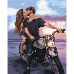 Set pictura pe numere premium, cu sasiu, Adrenalina iubirii, 40x50 cm