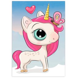 Set goblen cu diamante, cu sasiu, Unicorn magic, 20x30 cm