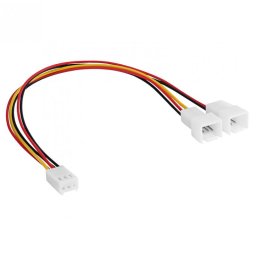 Cablu alimentare ventilator 3 pini la 1 x 3 pini + 1 x 2 pini M-T 15cm, AK-CA-52