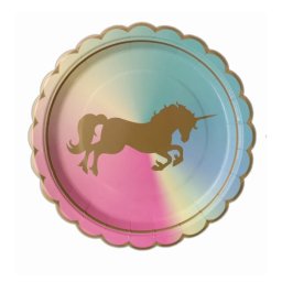 Set 8 farfurii Unicorn degrade 18 cm