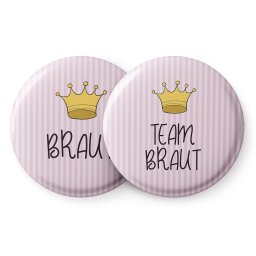 Spielehelden Insignele Coroană Petrecerea burlăcițelor 12 insigne 5,6 cm extra mare Cadou pentru petrecerea burlăcițelor (AMZBUTA021)