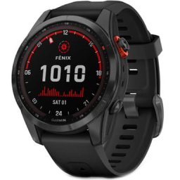 Ceas Smartwatch Garmin Fenix 7S Solar, 42 mm, ANT+, GPS, Slate Gray/Black