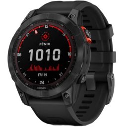 Ceas Smartwatch Garmin Fenix 7 Solar, 47 mm, Pulse OX, GPS, Slate Gray/Black