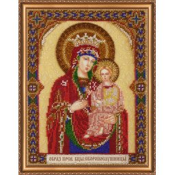 Set broderie cu margele cusute, Maica si pruncul, 16 culori, 19x25 cm