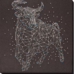 Set broderie cu margele cusute, Constelatia Taurus, 2 culori, 25x25 cm
