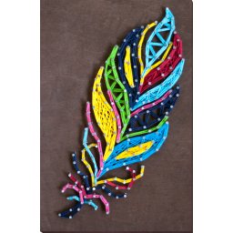 Set String Art, Pana colorata, 7 culori, 19x29 cm