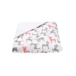 Paturica scaun auto model Caprioare si plus velvet alb matlasat