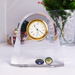 Ceas Cristal Bohemia 12 cm Cadran Auriu