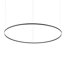 Lustră Ring LED Oracle Slim neagră, D:150 cm, 87W, 3000K - lumină caldă , H min 9 / max 210 cm