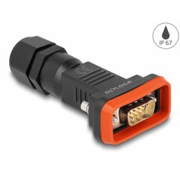 Conector D-Sub 9 pini tata cu carcasa IP67 rezistenta la apa, Delock 87802