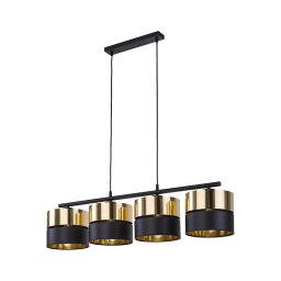 Lustră pe cablu HILTON 4xE27/15W/230V alamă/neagră