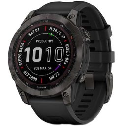 Ceas Smartwatch Garmin Fenix 7 Sapphire Solar, 47 mm, ANT+, GPS, DLC Carbon Grey