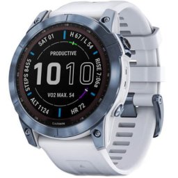Ceas Smartwatch Garmin Fenix 7 Sapphire Solar, 47 mm, ANT+, GPS, DLC Mineral Blue